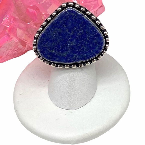 Jewelry - Lapis Lazuli Ring Size 6 925 Sterling Silver Overlay Blue Natural Stone